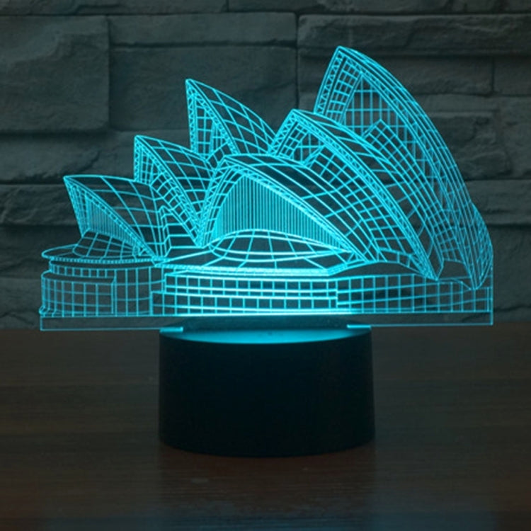 7 สีเปลี่ยนสี Creative Visual สเตอริโอโคมไฟโคมไฟตั้งโต๊ะ Night Light, Sydney Opera House Style