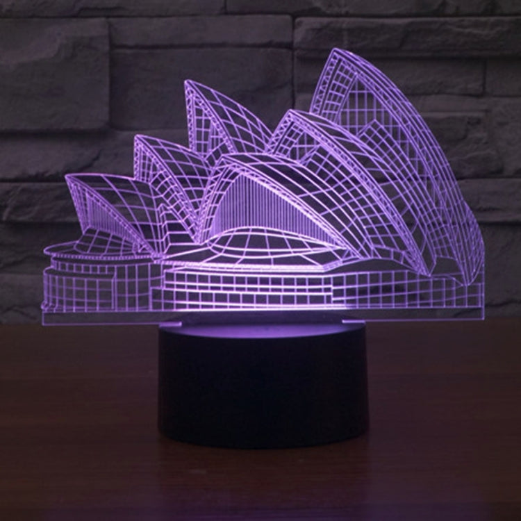 7 สีเปลี่ยนสี Creative Visual สเตอริโอโคมไฟโคมไฟตั้งโต๊ะ Night Light, Sydney Opera House Style