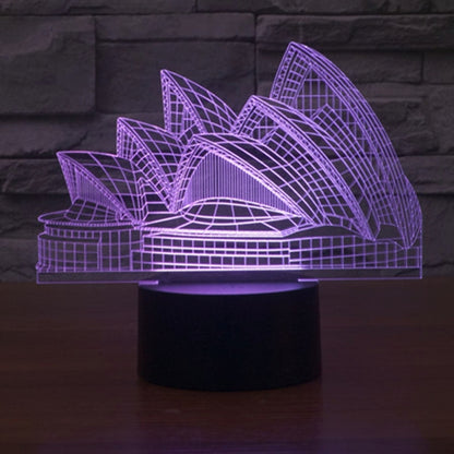 7 สีเปลี่ยนสี Creative Visual สเตอริโอโคมไฟโคมไฟตั้งโต๊ะ Night Light, Sydney Opera House Style