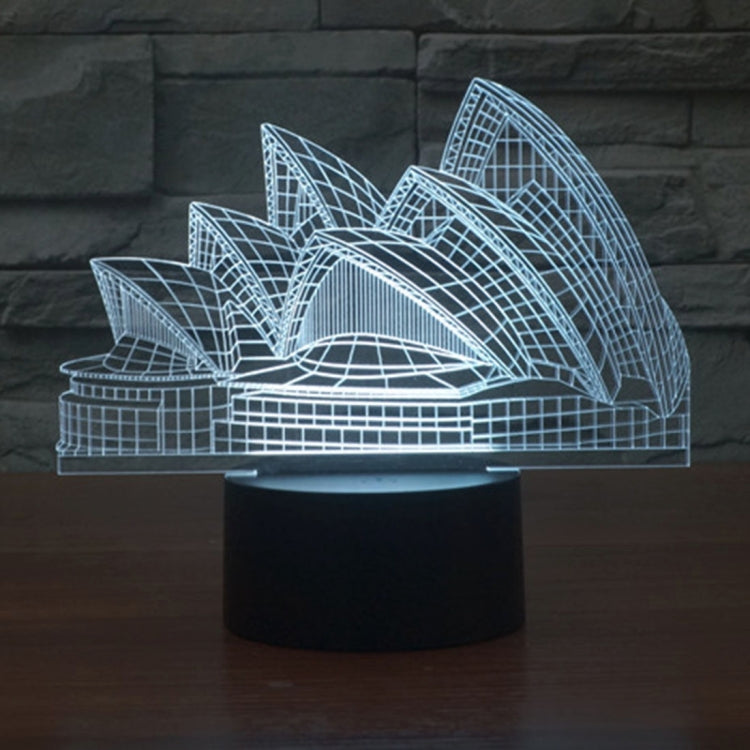 7 สีเปลี่ยนสี Creative Visual สเตอริโอโคมไฟโคมไฟตั้งโต๊ะ Night Light, Sydney Opera House Style