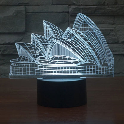 7 สีเปลี่ยนสี Creative Visual สเตอริโอโคมไฟโคมไฟตั้งโต๊ะ Night Light, Sydney Opera House Style