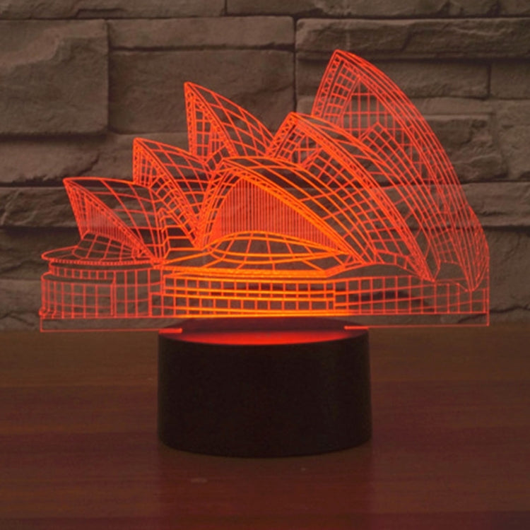 7 สีเปลี่ยนสี Creative Visual สเตอริโอโคมไฟโคมไฟตั้งโต๊ะ Night Light, Sydney Opera House Style