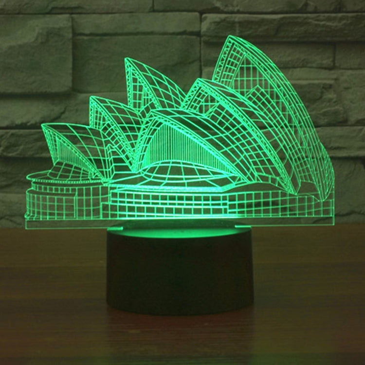 7 สีเปลี่ยนสี Creative Visual สเตอริโอโคมไฟโคมไฟตั้งโต๊ะ Night Light, Sydney Opera House Style