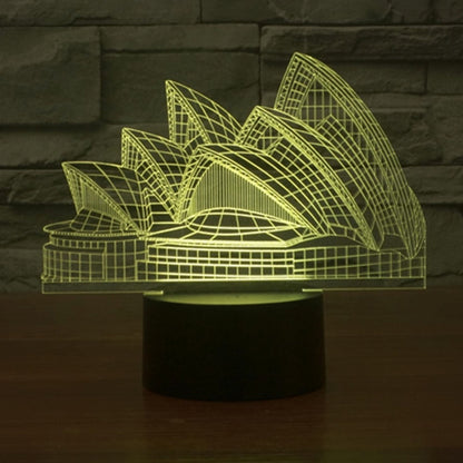 7 สีเปลี่ยนสี Creative Visual สเตอริโอโคมไฟโคมไฟตั้งโต๊ะ Night Light, Sydney Opera House Style