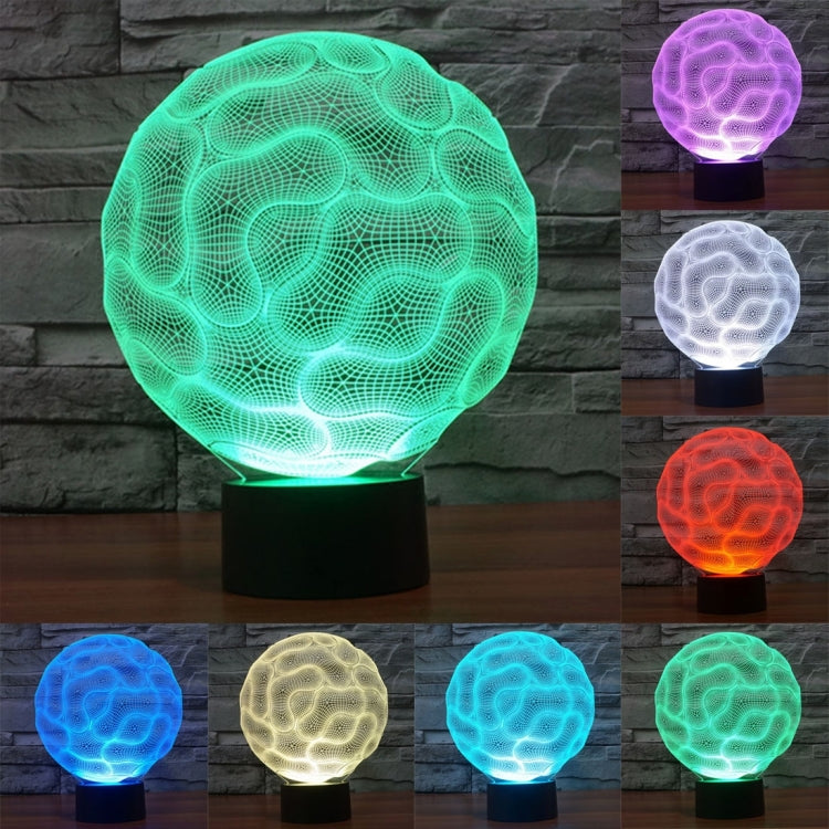 7 สีเปลี่ยนสี Creative Visual สเตอริโอโคมไฟโคมไฟตั้งโต๊ะ Night Light, Brain Style