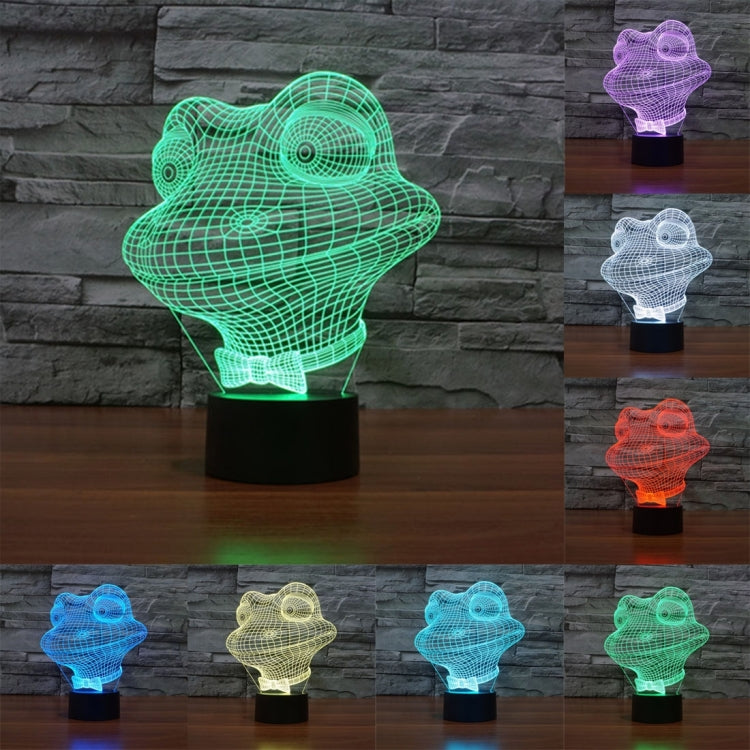7 สีเปลี่ยนสี Creative Visual สเตอริโอโคมไฟโคมไฟตั้งโต๊ะ Night Light, Frog Style