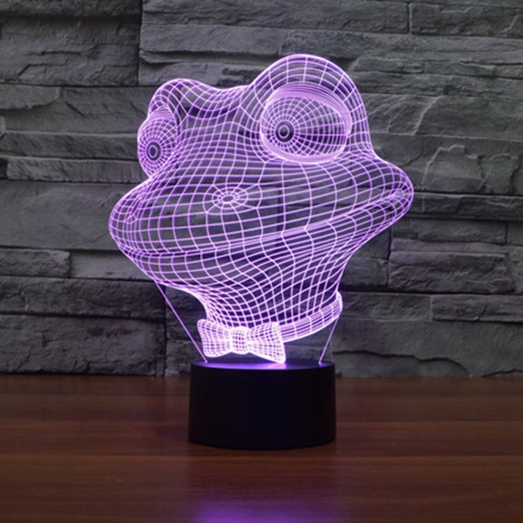 7 สีเปลี่ยนสี Creative Visual สเตอริโอโคมไฟโคมไฟตั้งโต๊ะ Night Light, Frog Style