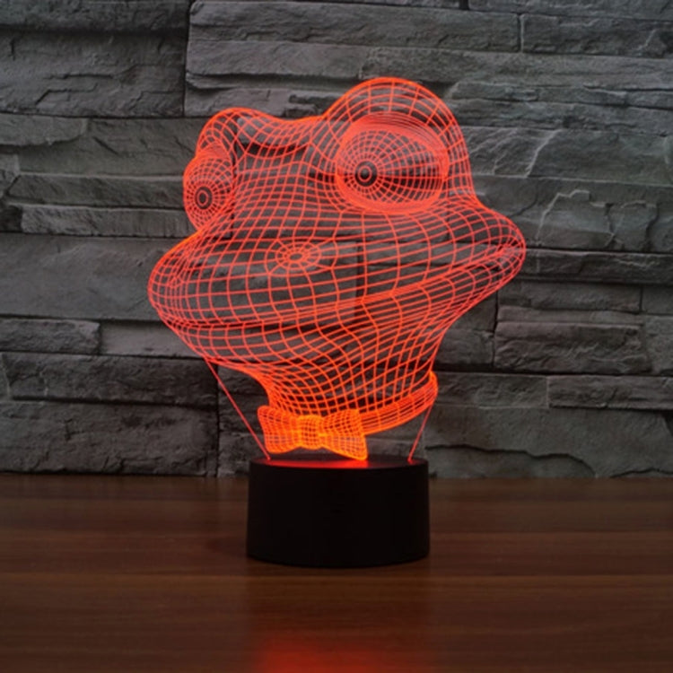 7 สีเปลี่ยนสี Creative Visual สเตอริโอโคมไฟโคมไฟตั้งโต๊ะ Night Light, Frog Style
