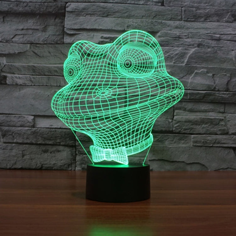 7 สีเปลี่ยนสี Creative Visual สเตอริโอโคมไฟโคมไฟตั้งโต๊ะ Night Light, Frog Style