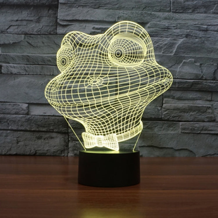 7 สีเปลี่ยนสี Creative Visual สเตอริโอโคมไฟโคมไฟตั้งโต๊ะ Night Light, Frog Style