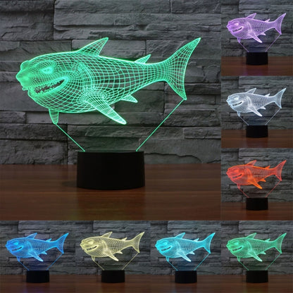 7 สีเปลี่ยนสี Creative Visual สเตอริโอโคมไฟโคมไฟตั้งโต๊ะ Night Light, Side Face Shark Style