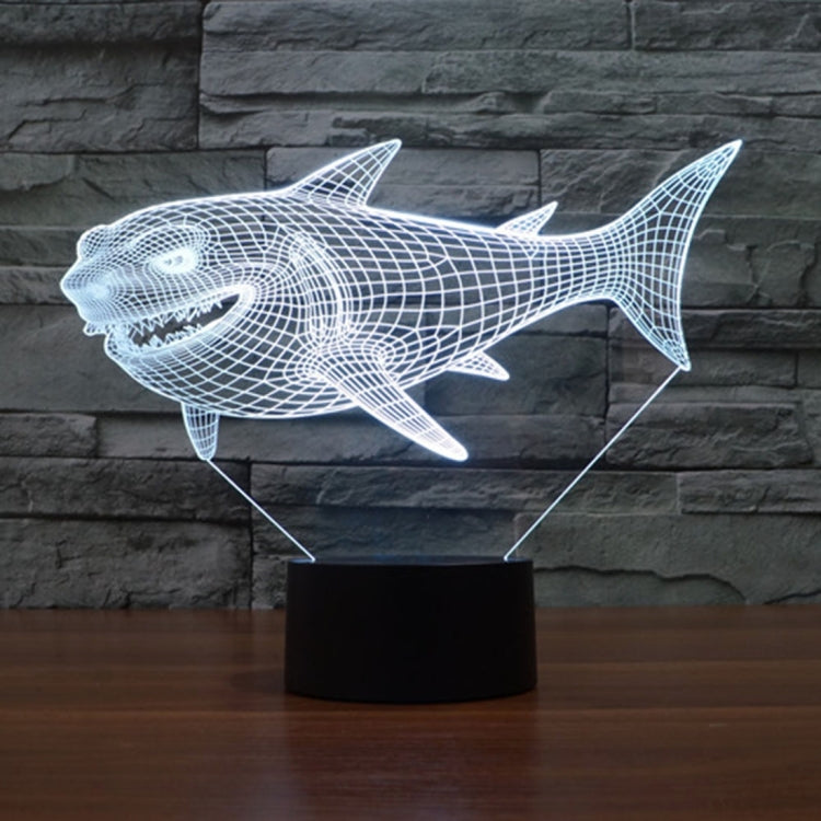 7 สีเปลี่ยนสี Creative Visual สเตอริโอโคมไฟโคมไฟตั้งโต๊ะ Night Light, Side Face Shark Style