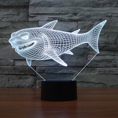 7 สีเปลี่ยนสี Creative Visual สเตอริโอโคมไฟโคมไฟตั้งโต๊ะ Night Light, Side Face Shark Style
