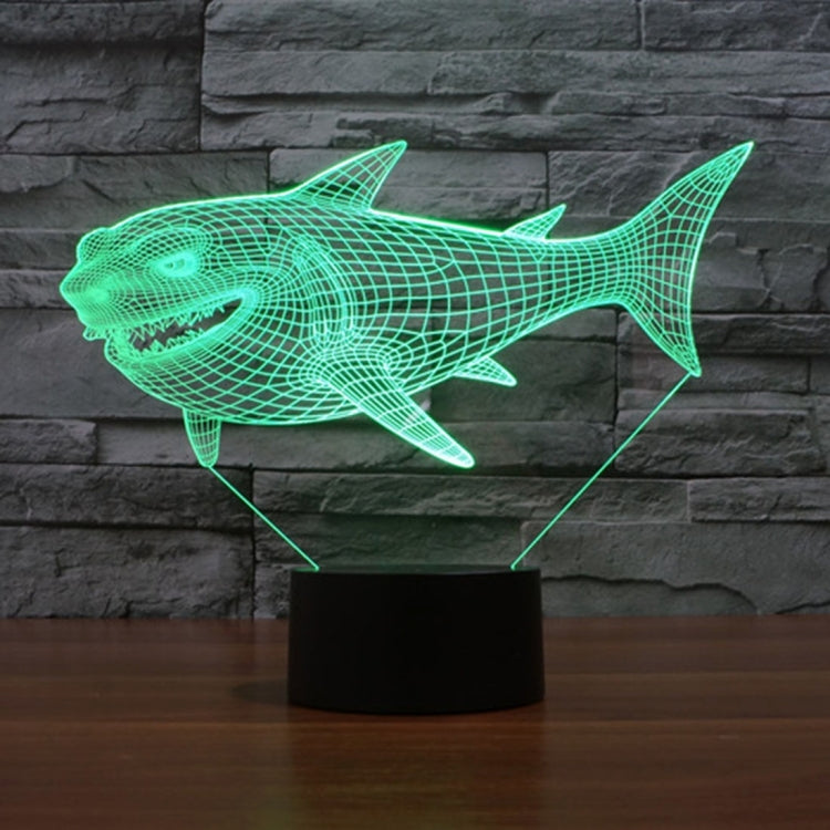 7 สีเปลี่ยนสี Creative Visual สเตอริโอโคมไฟโคมไฟตั้งโต๊ะ Night Light, Side Face Shark Style