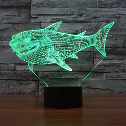 7 สีเปลี่ยนสี Creative Visual สเตอริโอโคมไฟโคมไฟตั้งโต๊ะ Night Light, Side Face Shark Style