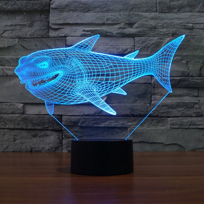 7 สีเปลี่ยนสี Creative Visual สเตอริโอโคมไฟโคมไฟตั้งโต๊ะ Night Light, Side Face Shark Style