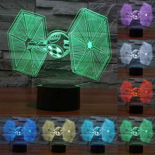 7 สีเปลี่ยนสี Creative Visual สเตอริโอโคมไฟโคมไฟตั้งโต๊ะ Night Light, TIE Fighter Style