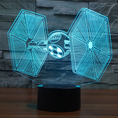 7 สีเปลี่ยนสี Creative Visual สเตอริโอโคมไฟโคมไฟตั้งโต๊ะ Night Light, TIE Fighter Style