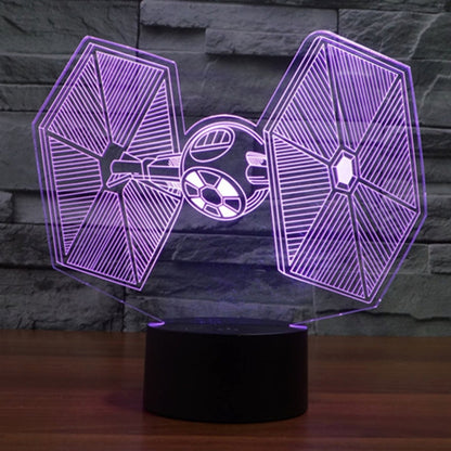 7 สีเปลี่ยนสี Creative Visual สเตอริโอโคมไฟโคมไฟตั้งโต๊ะ Night Light, TIE Fighter Style
