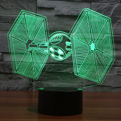 7 สีเปลี่ยนสี Creative Visual สเตอริโอโคมไฟโคมไฟตั้งโต๊ะ Night Light, TIE Fighter Style