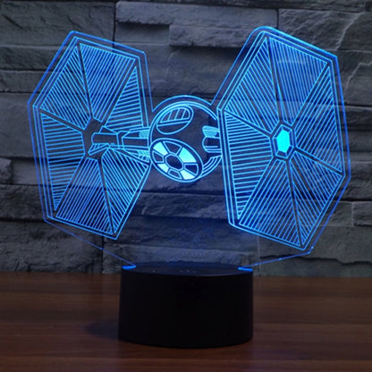 7 สีเปลี่ยนสี Creative Visual สเตอริโอโคมไฟโคมไฟตั้งโต๊ะ Night Light, TIE Fighter Style