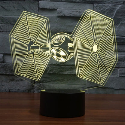 7 สีเปลี่ยนสี Creative Visual สเตอริโอโคมไฟโคมไฟตั้งโต๊ะ Night Light, TIE Fighter Style