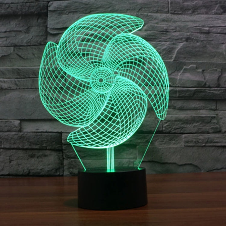 7 สีเปลี่ยนสี Creative Visual สเตอริโอโคมไฟโคมไฟตั้งโต๊ะ Night Light, Big Pinwheel Style