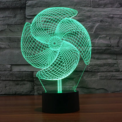 7 สีเปลี่ยนสี Creative Visual สเตอริโอโคมไฟโคมไฟตั้งโต๊ะ Night Light, Big Pinwheel Style