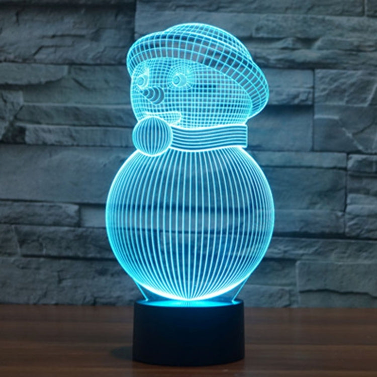 7 สีเปลี่ยนสี Creative Visual สเตอริโอโคมไฟโคมไฟตั้งโต๊ะ Night Light, Snowman Style