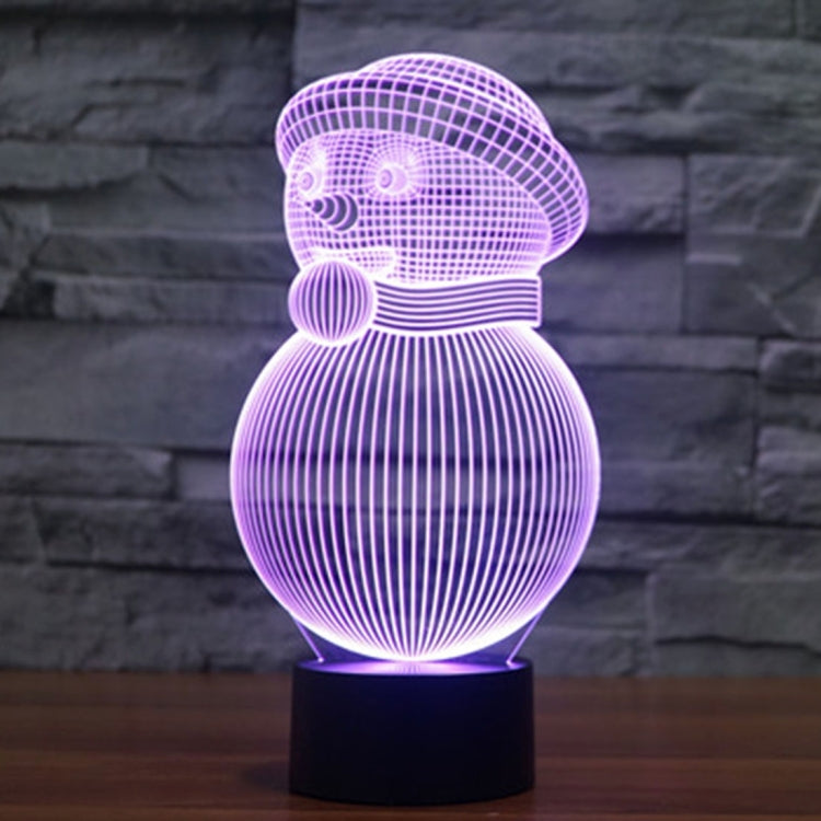 7 สีเปลี่ยนสี Creative Visual สเตอริโอโคมไฟโคมไฟตั้งโต๊ะ Night Light, Snowman Style
