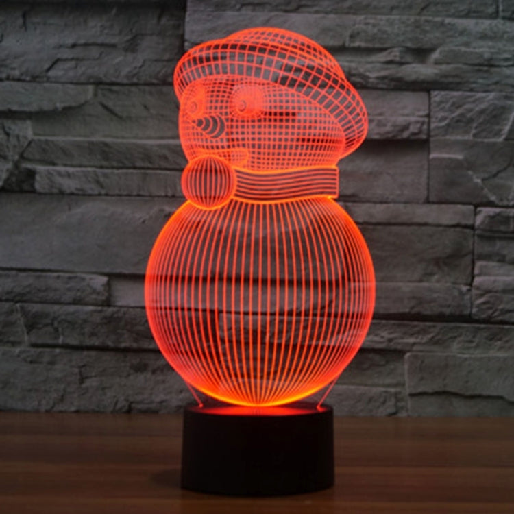 7 สีเปลี่ยนสี Creative Visual สเตอริโอโคมไฟโคมไฟตั้งโต๊ะ Night Light, Snowman Style