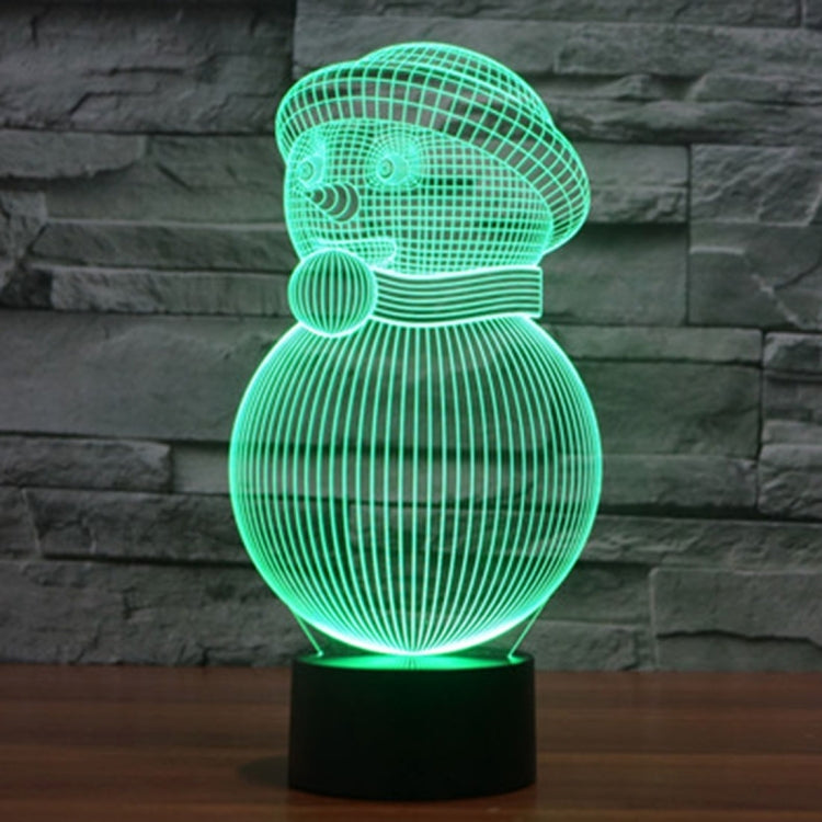 7 สีเปลี่ยนสี Creative Visual สเตอริโอโคมไฟโคมไฟตั้งโต๊ะ Night Light, Snowman Style