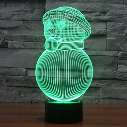 7 สีเปลี่ยนสี Creative Visual สเตอริโอโคมไฟโคมไฟตั้งโต๊ะ Night Light, Snowman Style