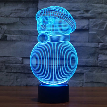 7 สีเปลี่ยนสี Creative Visual สเตอริโอโคมไฟโคมไฟตั้งโต๊ะ Night Light, Snowman Style