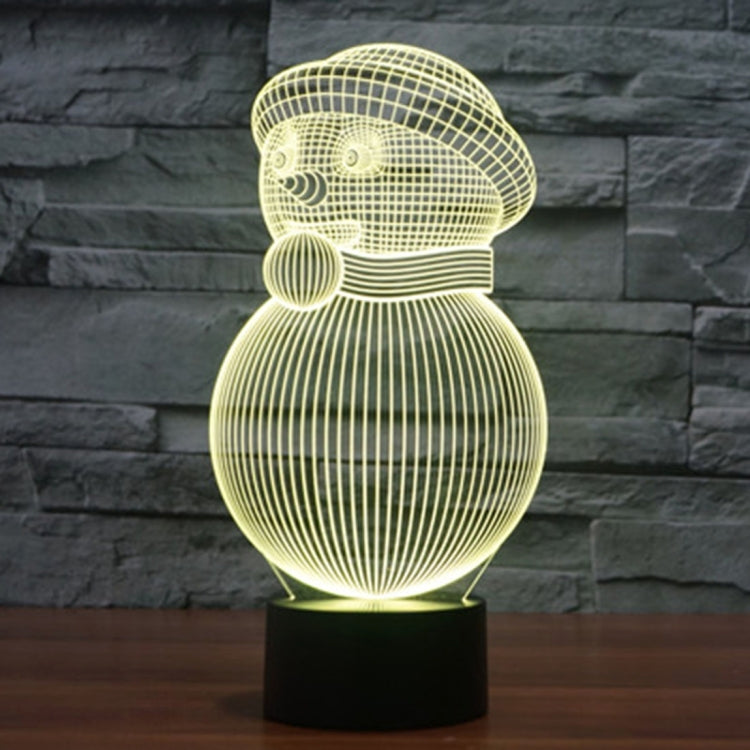 7 สีเปลี่ยนสี Creative Visual สเตอริโอโคมไฟโคมไฟตั้งโต๊ะ Night Light, Snowman Style
