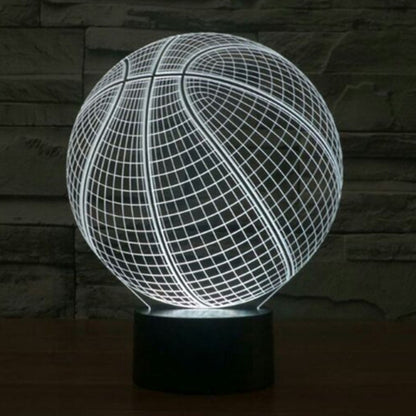 7 สีเปลี่ยนสี Creative Visual สเตอริโอโคมไฟโคมไฟตั้งโต๊ะ Night Light, Basketball Style