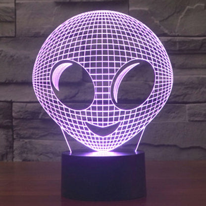 7 สีเปลี่ยนสี Creative Visual สเตอริโอโคมไฟโคมไฟตั้งโต๊ะ Night Light, Alien Style