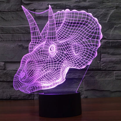 7 สีเปลี่ยนสี Creative Visual สเตอริโอโคมไฟโคมไฟตั้งโต๊ะ Night Light, Dinosaur Style