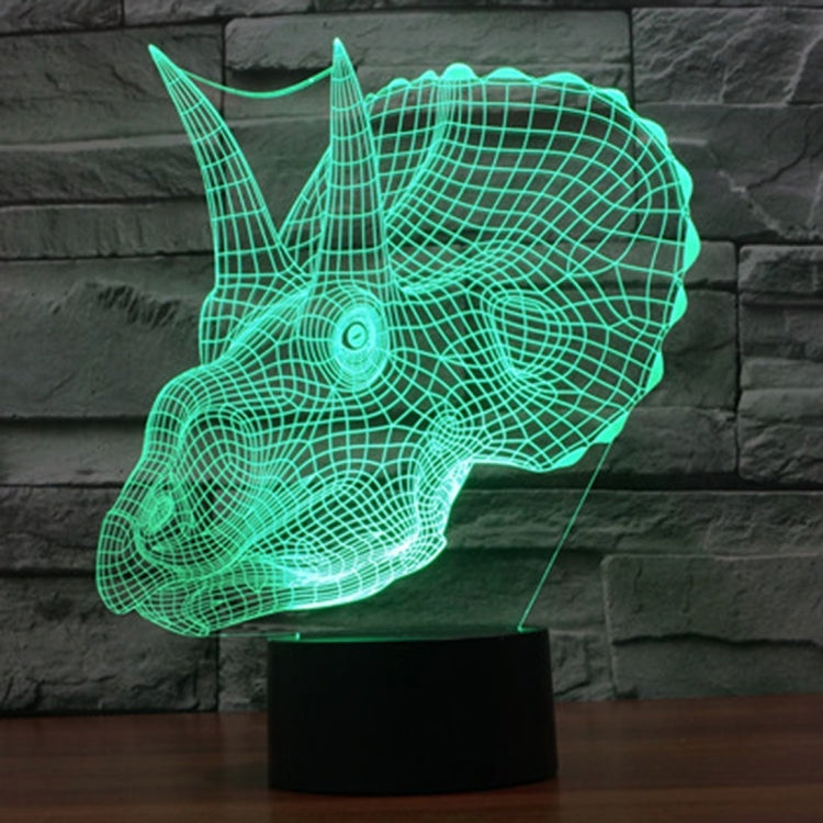7 สีเปลี่ยนสี Creative Visual สเตอริโอโคมไฟโคมไฟตั้งโต๊ะ Night Light, Dinosaur Style