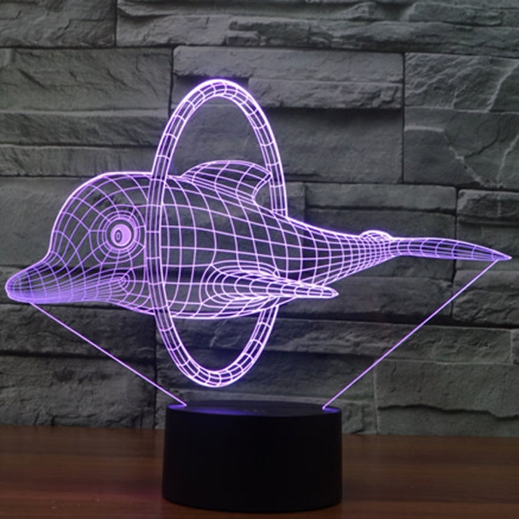 7 สีเปลี่ยนสี Creative Visual สเตอริโอโคมไฟโคมไฟตั้งโต๊ะ Night Light, Dolphin Jump Style