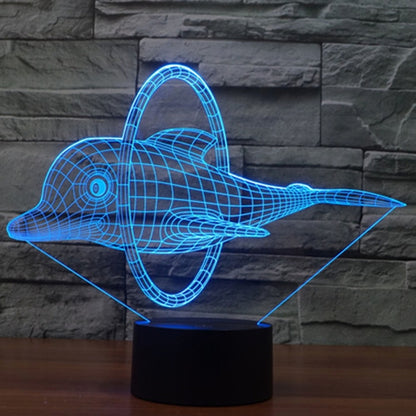 7 สีเปลี่ยนสี Creative Visual สเตอริโอโคมไฟโคมไฟตั้งโต๊ะ Night Light, Dolphin Jump Style