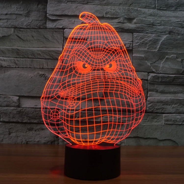 7 สีเปลี่ยนสี Creative Visual สเตอริโอโคมไฟโคมไฟตั้งโต๊ะ Night Light, White Gourd Style