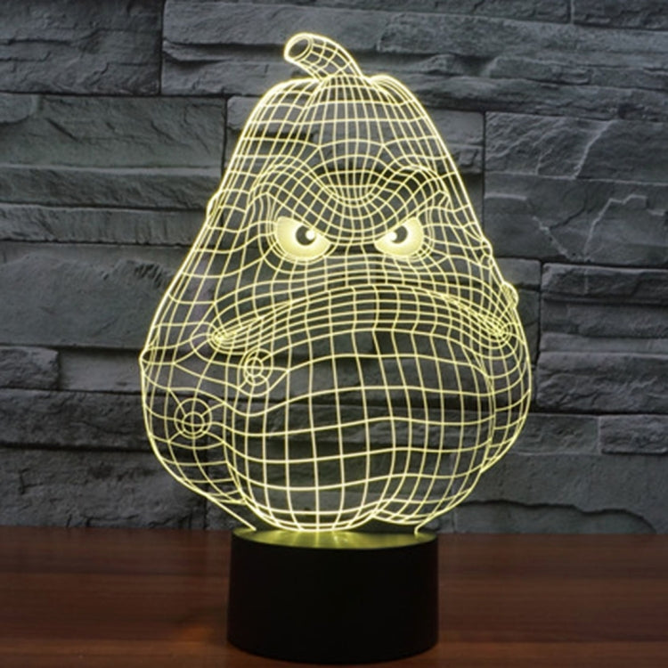 7 สีเปลี่ยนสี Creative Visual สเตอริโอโคมไฟโคมไฟตั้งโต๊ะ Night Light, White Gourd Style