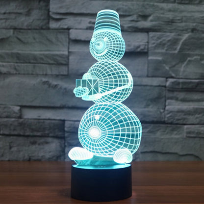 7 สีเปลี่ยนสี Creative Visual สเตอริโอโคมไฟโคมไฟตั้งโต๊ะ Night Light, Snowman Style Model 2