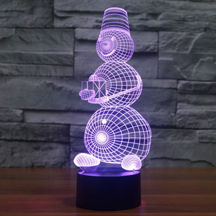 7 สีเปลี่ยนสี Creative Visual สเตอริโอโคมไฟโคมไฟตั้งโต๊ะ Night Light, Snowman Style Model 2