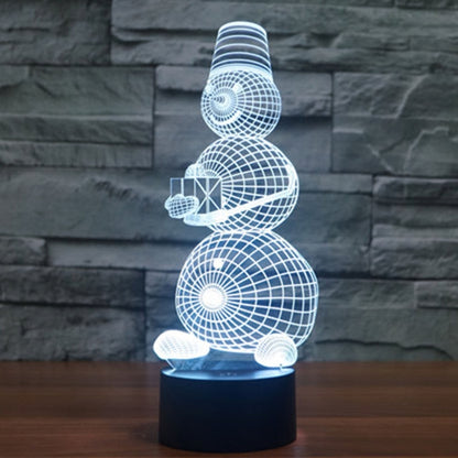 7 สีเปลี่ยนสี Creative Visual สเตอริโอโคมไฟโคมไฟตั้งโต๊ะ Night Light, Snowman Style Model 2