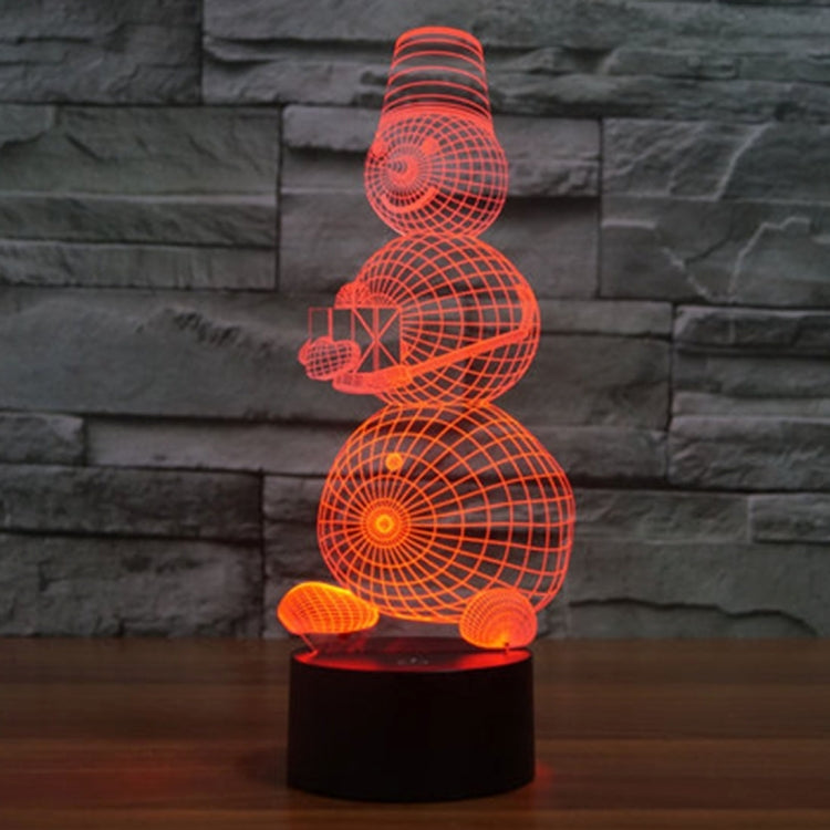 7 สีเปลี่ยนสี Creative Visual สเตอริโอโคมไฟโคมไฟตั้งโต๊ะ Night Light, Snowman Style Model 2