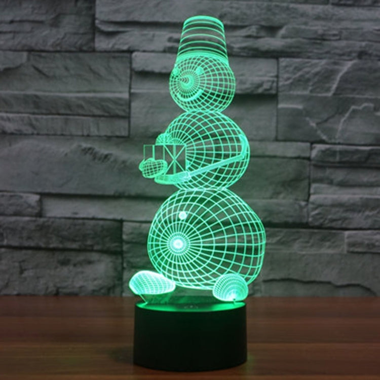 7 สีเปลี่ยนสี Creative Visual สเตอริโอโคมไฟโคมไฟตั้งโต๊ะ Night Light, Snowman Style Model 2