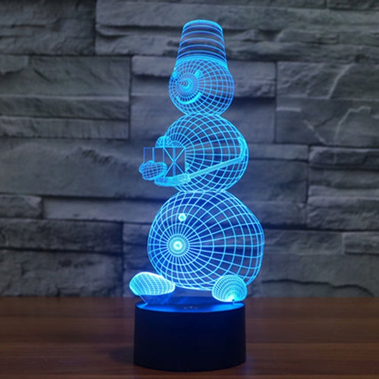 7 สีเปลี่ยนสี Creative Visual สเตอริโอโคมไฟโคมไฟตั้งโต๊ะ Night Light, Snowman Style Model 2