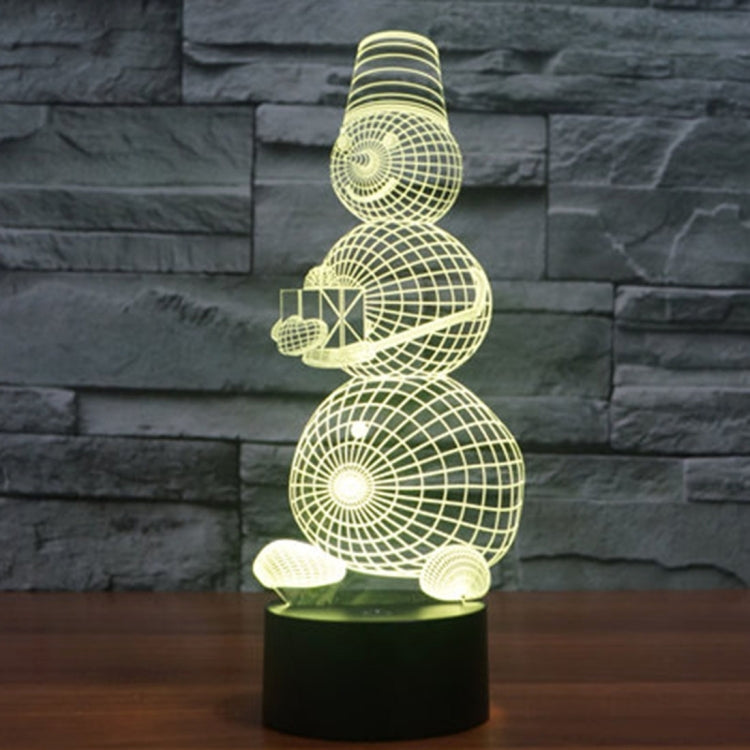 7 สีเปลี่ยนสี Creative Visual สเตอริโอโคมไฟโคมไฟตั้งโต๊ะ Night Light, Snowman Style Model 2